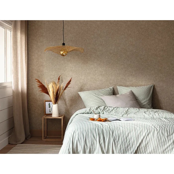 Papel pintado textura efecto pared, marrón y dorado - Caselio Ceramique 105252120