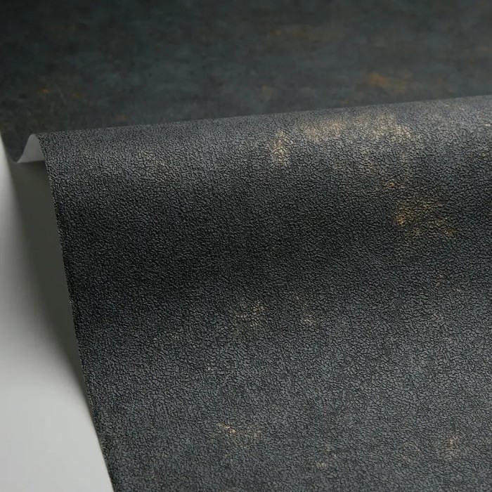 Caselio|Papier peint effet mur noir et cuivre métallisé|Imitation Stuc