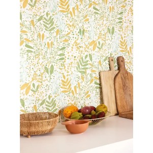 Caselio|Black/green floral print Wallpaper|Wallpaper 2