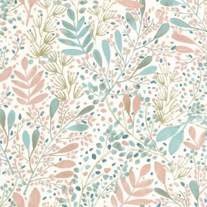 Caselio|Papier Peint negro/tonos verdes estampado floral|Papier Peint