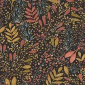 Caselio|Papel pintado floral multicolor con fondo negro|Papel Pintado