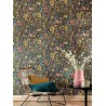 Caselio|Papel pintado floral multicolor con fondo negro|Papel Pintado