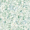 Caselio|Tapete mit grünen und blauen Blumen|Tapeten