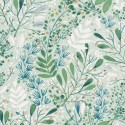 Caselio|Watercolor flowers wallpaper in green tones|Scandinavian