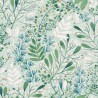 Caselio|Papier peint fleurs à l’aquarelle tons verts|Scandinave