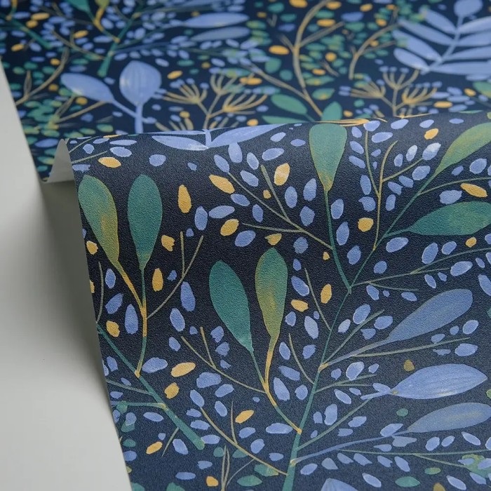 Caselio|Blumentapete in Indigo-Blau|Tapeten