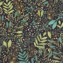 Caselio|Papel pintado estampado floral tonos oscuros|Papel Pintado
