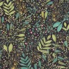 Caselio|Papel pintado estampado floral tonos oscuros|Papel Pintado