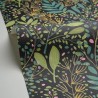 Caselio|Papel pintado estampado floral tonos oscuros|Papel Pintado