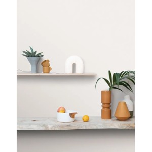 Papeldecor|Tapete mit fröhlichem orangefarbenem Hintergrund und tropischen Papayafrüchten|Tapeten 2