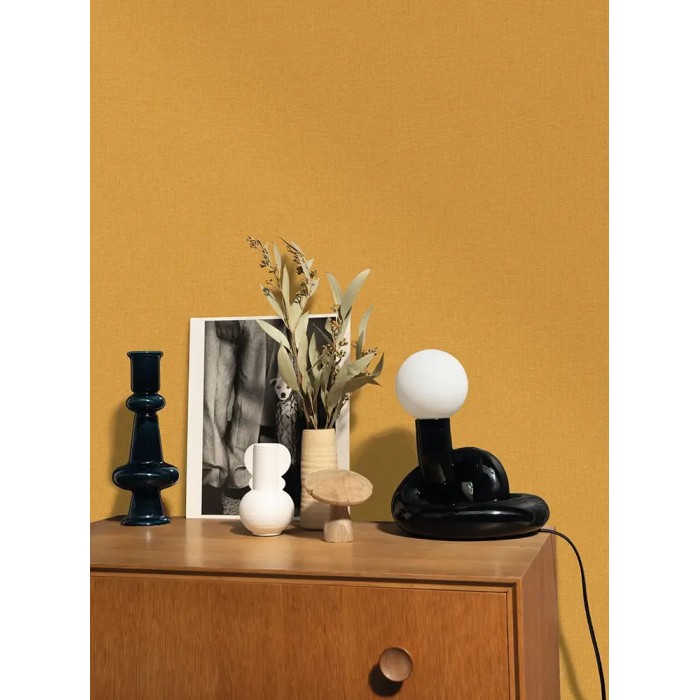 Caselio|Papier peint en jute jaune|Papier Peint