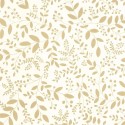Caselio|Papel pintado floral para salón, estampado hojas ocre|Papel Pintado