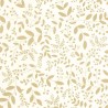 Caselio|Papel pintado floral para salón, estampado hojas ocre|Papel Pintado