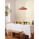 Caselio|Floral wallpaper for living room with ochre leaves pattern|Wallpaper