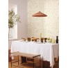 Caselio|Papier peint floral pour salon avec feuilles ocre|Papier Peint
