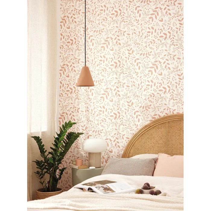 Caselio|Papel pintado estampado floral rosa|Papel Pintado