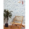 Caselio|Blaue Blumentapete mit Blättermuster|Tapeten