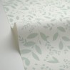 Caselio|Papel pintado floral hojas verde menta|Papel Pintado