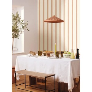 Casadeco|Wide beige retro-modern striped wallpaper|Stripes 2