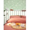 Caselio|Papier peint chambre rayures vert bordure or|Jeunesse