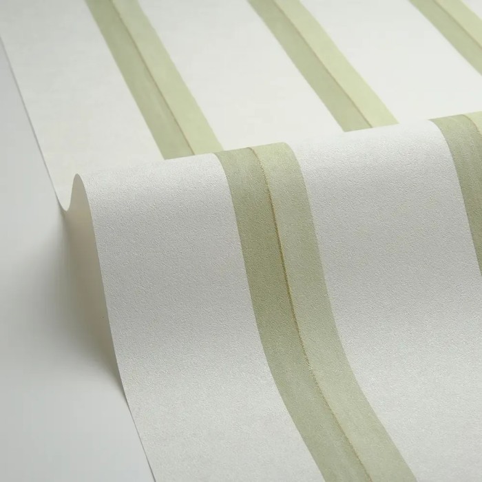 Caselio|Papier peint rayures vertes idéal salle de bain|Rayures