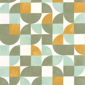 Architects Paper|Papier peint rétro avec cercles et carrés|Rétro
