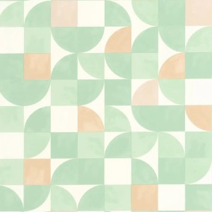 Casamance|Papier peint floral Art Nouveau vert|Rétro