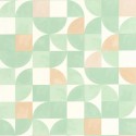 Caselio|Papier peint géométrique vert pour salle à manger|Jeunesse