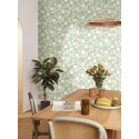 Caselio|Green dining room wallpaper with geometric pattern|Youth Style