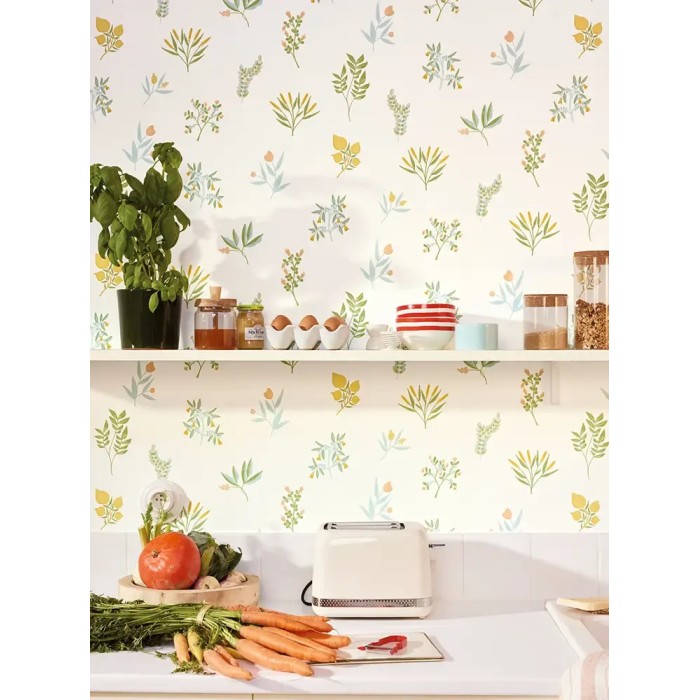 Caselio|Papel pintado botánico, herbario multicolor|Escandinavo