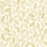 Caselio|Wallpaper with white and ochre leaf prints|Scandinavian