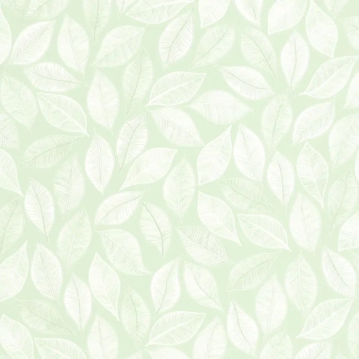 Papel pintado floral verde menta con grabados de hojas - Caselio Green Life 2 105387074