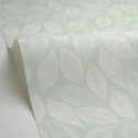 Caselio|Mint green floral wallpaper with leaf engravings|Wallpaper