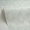 Caselio|Mintgrüne Blumentapete mit Blattgravuren|Tapeten