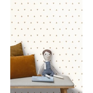 Grandeco|Carved wood geometric beige wallpaper|Wallpaper 2