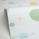 Caselio|Papel pintado infantil planetas, Vía Láctea multicolor|Infantil