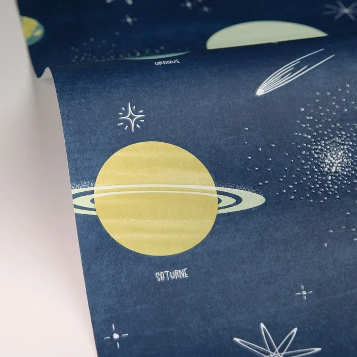 Caselio|Kindertapete mit Planeten, blaue Milchstraße|Kindertapete