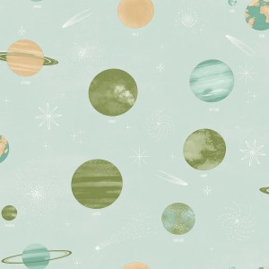 Caselio|Kids wallpaper with planets, blue Milky Way|Children's