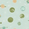 Caselio|Kids wallpaper with planets, green Milky Way|Children's