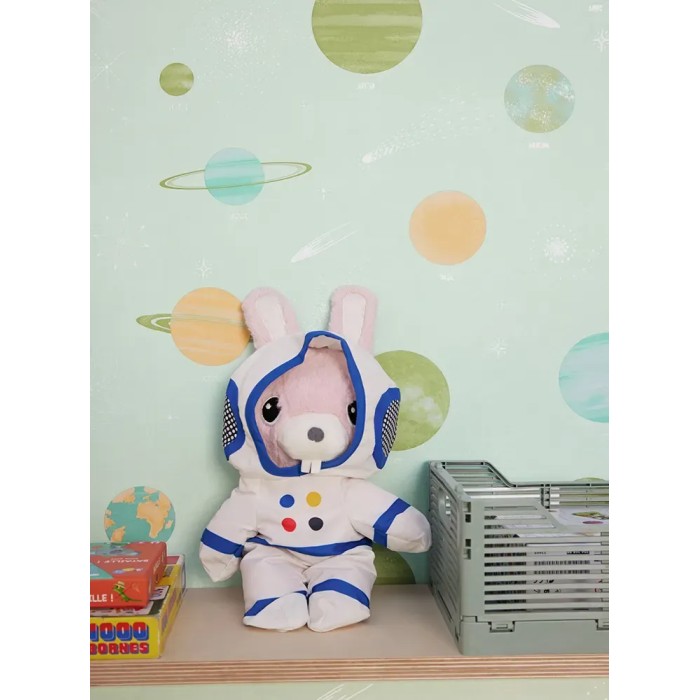 Caselio|Kids wallpaper with planets, green Milky Way|Children's