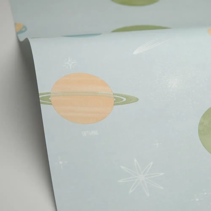 Papel pintado infantil planetas: Vía Láctea verde - Caselio Les Minis Mondes 105687000