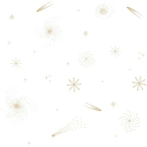 Caselio|Papier peint enfant étoiles et comètes vert|Enfants