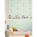 Caselio|Papier peint enfant étoiles et comètes vert|Enfants