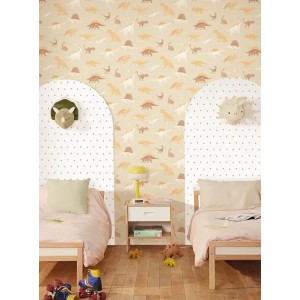 Casadeco|Kinder Tapete exotische Vögel und Blumen grün Pastell|Kindertapete 2