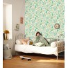 Caselio|Papel pintado infantil dibujos de flores verde|Juvenil