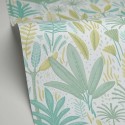 Caselio|Papier peint enfant dessins de fleurs vertes|Jeunesse