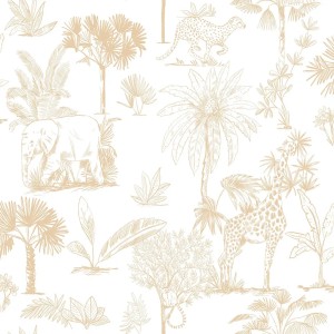 Caselio|Papier peint safari enfant noir et blanc|Enfants