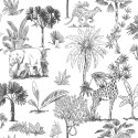 Caselio|Kinder-Safari-Tapete in Schwarz-Weiß|Kindertapete