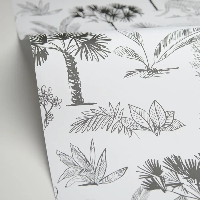 Caselio|Papel pintado safari infantil blanco y negro|Infantil