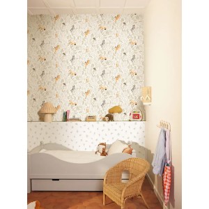 Caselio|Papier peint enfant animaux de la forêt vert|Enfants 2